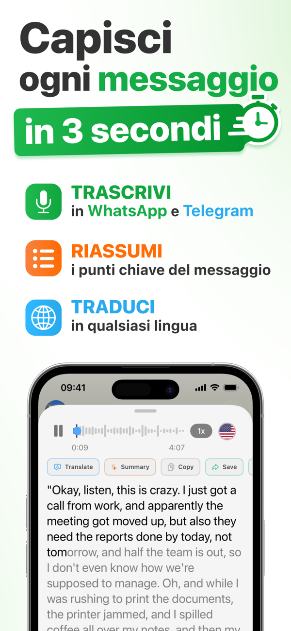 Capisci ogni messaggio in 3 secondi: trascrivi, riassumi e traduci i vocali di WhatsApp e Telegram con Matt Transcriber